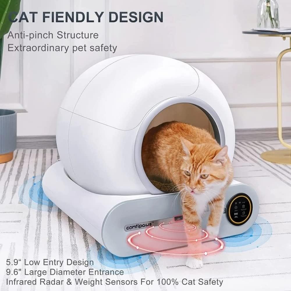 自動猫トイレ、65L + 9L 特大セルフクリーニング猫トイレ、多頭猫用